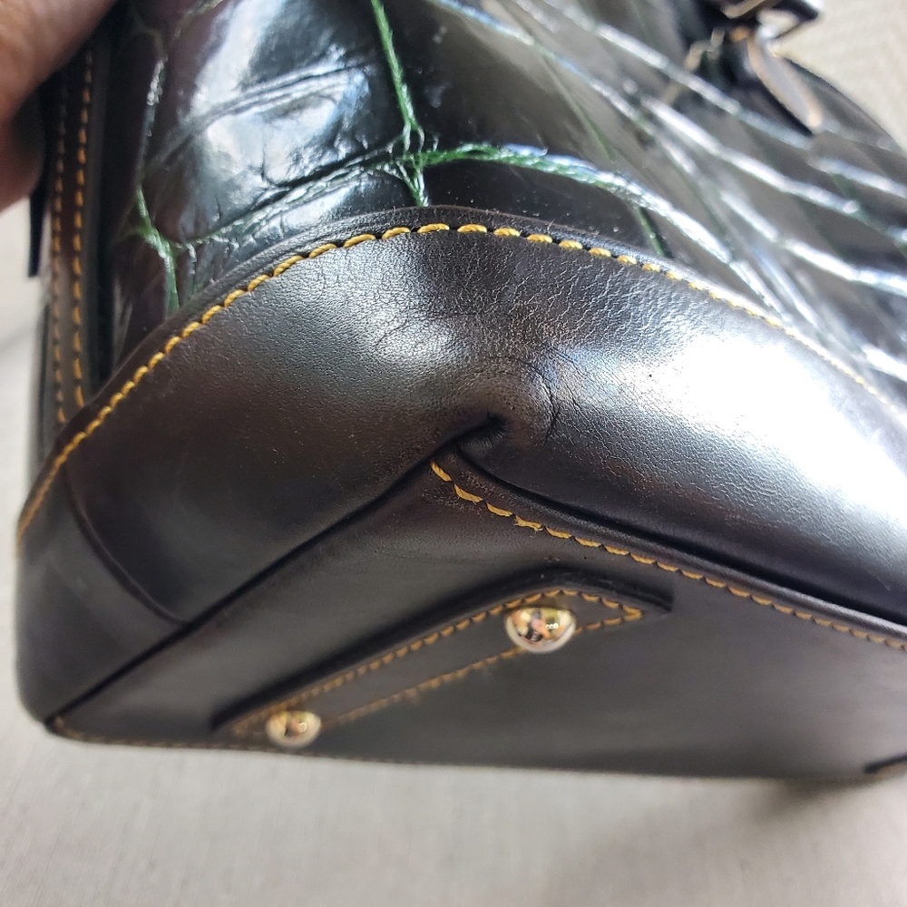 Dooney & Bourke croc embossed Dillen satchel - Picture 5 of 11